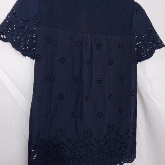 BODEN Isabella Broderie Anglaise Top Size 4 BLUE Short Sleeve Cotton TShirt - Picture 5 of 10
